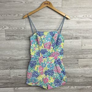 Sea Wave 1970s one piece swim suit 70’s/80’s one piece lined romper Vintage Swim